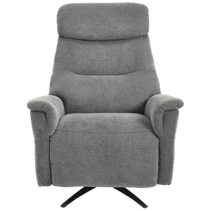 Poltrona Relax Jacquelin In Tessuto Grigio Scuro Gambe Nere