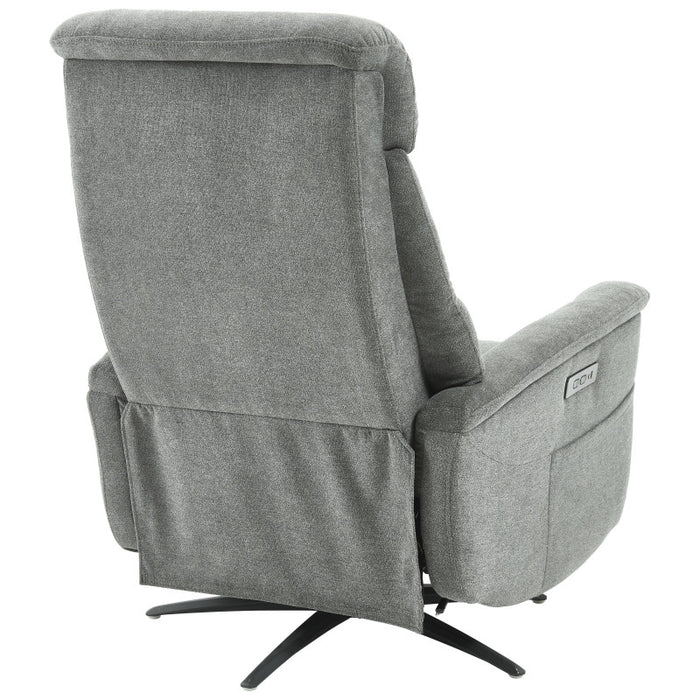 Poltrona Relax Jacquelin In Tessuto Grigio Scuro Gambe Nere