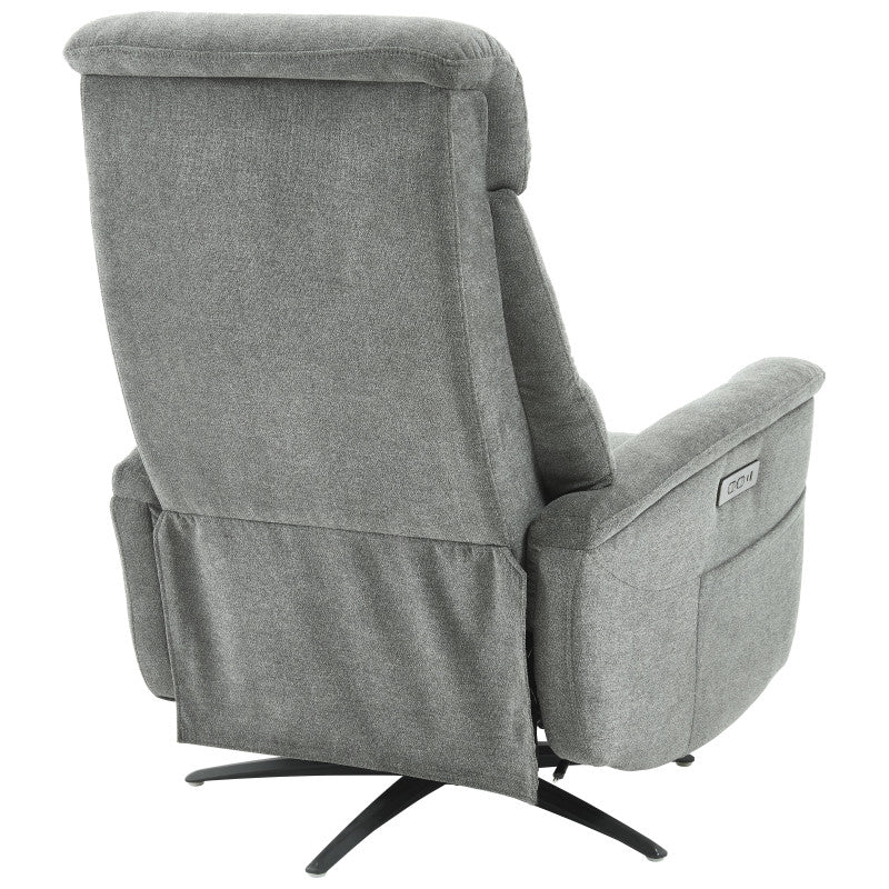 Poltrona Relax Jacquelin In Tessuto Grigio Scuro Gambe Nere