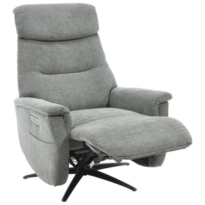 Poltrona Relax Jacquelin In Tessuto Grigio Scuro Gambe Nere