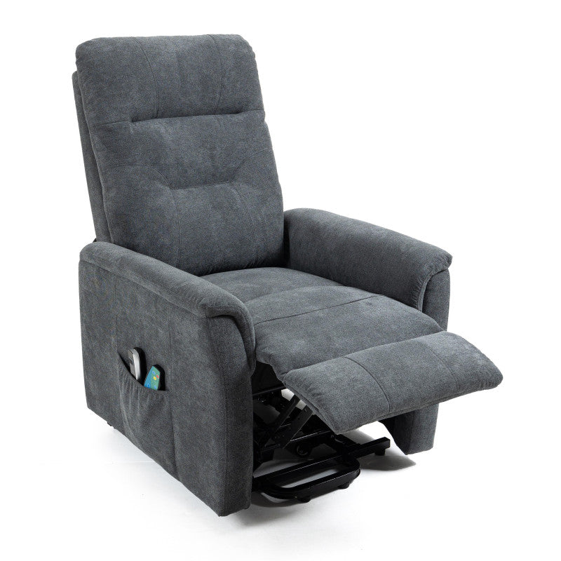 Poltrona Relax Katia 2 Motori In Tessuto Grigio Scuro