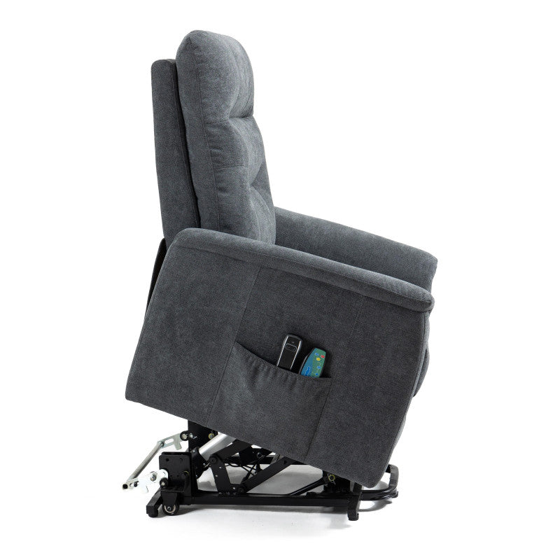 Poltrona Relax Katia 2 Motori In Tessuto Grigio Scuro