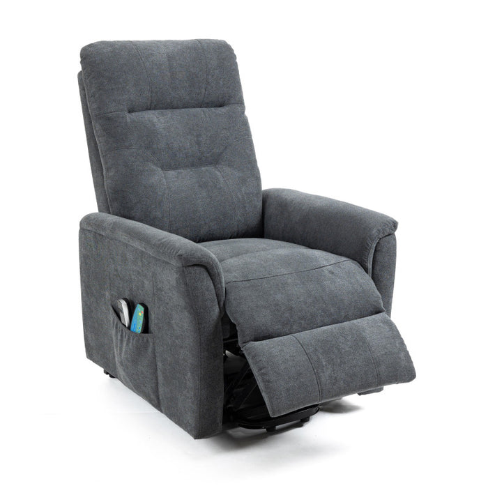 Poltrona Relax Katia 2 Motori In Tessuto Grigio Scuro