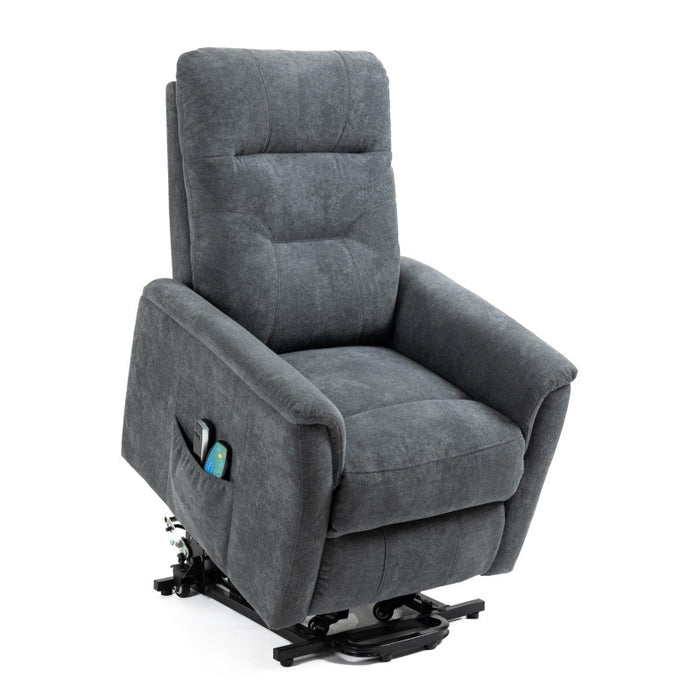 Poltrona Relax Katia 2 Motori In Tessuto Grigio Scuro