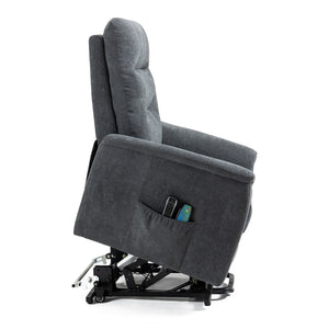 Poltrona Relax Katia 2 Motori In Tessuto Grigio Scuro
