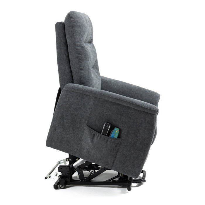 Poltrona Relax Katia 2 Motori In Tessuto Grigio Scuro