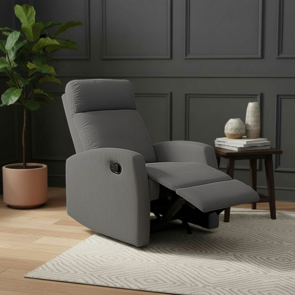 Poltrona relax manuale Giada tessuto colore grigio