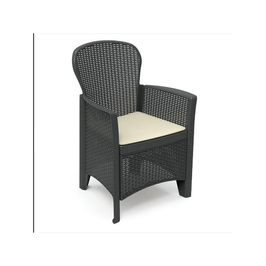 Poltrona Resina Fissa Folia Antracite Progarden