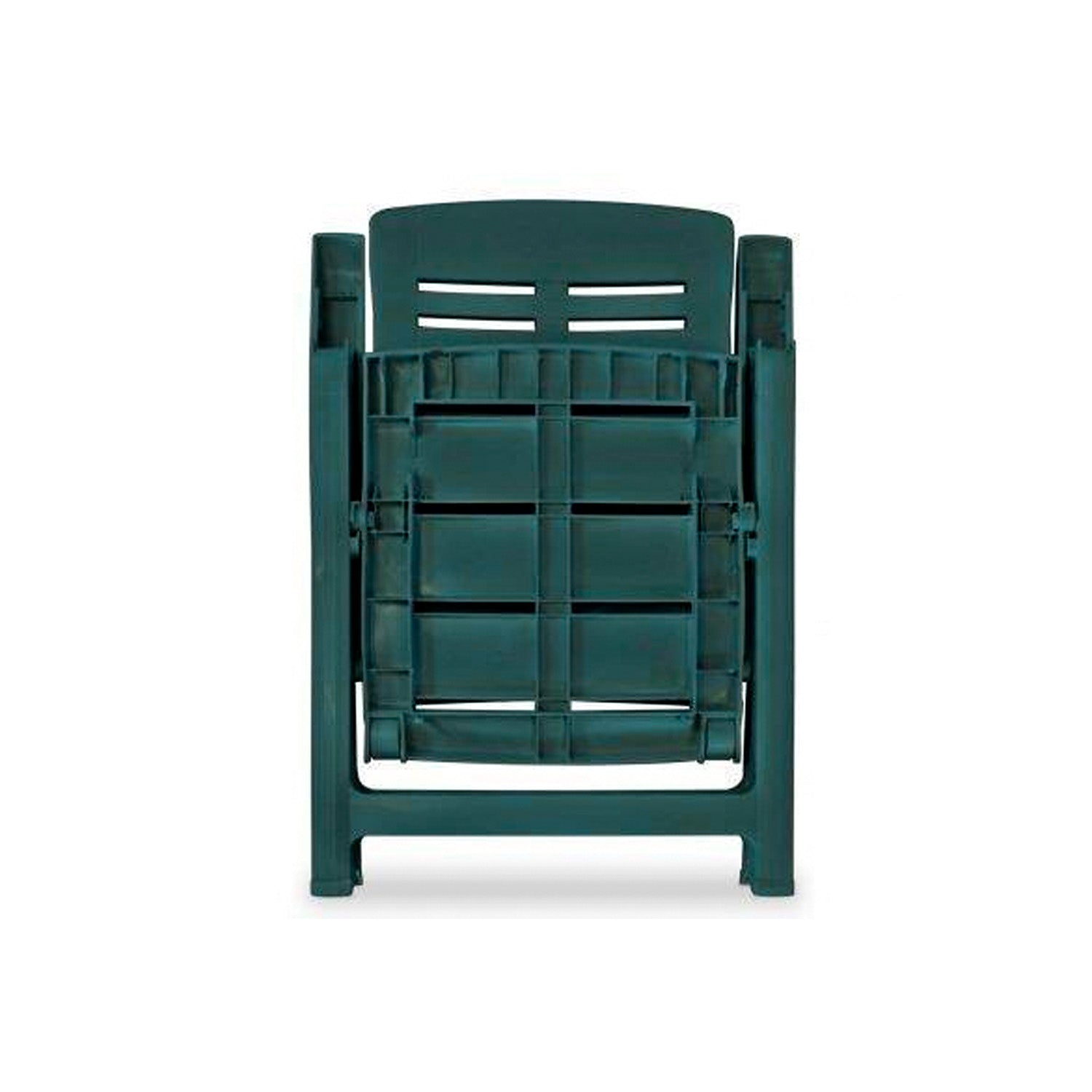 Yuma - Poltrona da giardino in resina. Poltrona pieghevole multiposizione. Sedia da spiaggia con braccioli  60x61xH109 cm verde