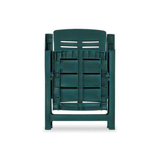 Yuma - Poltrona da giardino in resina. Poltrona pieghevole multiposizione. Sedia da spiaggia con braccioli  60x61xH109 cm verde