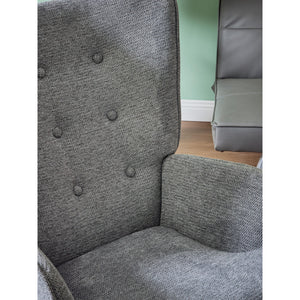 Poltrona Rijeka In Tessuto Grigio Gambe Legno Naturale Dimensione 75x68x96cm