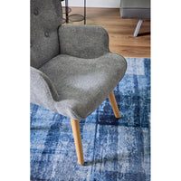 Poltrona Rijeka In Tessuto Grigio Gambe Legno Naturale Dimensione 75x68x96cm