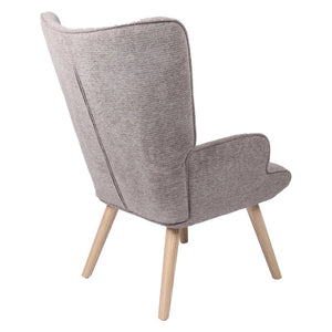 Poltrona Rijeka In Tessuto Marrone Gambe Legno Naturale Dimensione 75x68x96cm