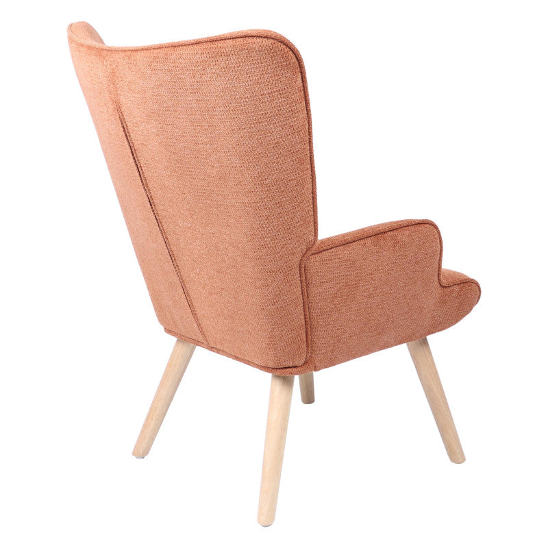 Poltrona Rijeka In Tessuto Ruggine Gambe Legno Naturale Dimensione 75x68x96cm