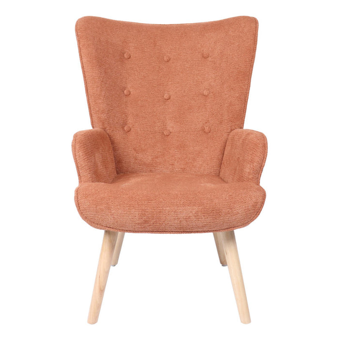 Poltrona Rijeka In Tessuto Ruggine Gambe Legno Naturale Dimensione 75x68x96cm