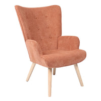 Poltrona Rijeka In Tessuto Ruggine Gambe Legno Naturale Dimensione 75x68x96cm