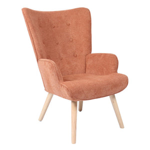 Poltrona Rijeka In Tessuto Ruggine Gambe Legno Naturale Dimensione 75x68x96cm