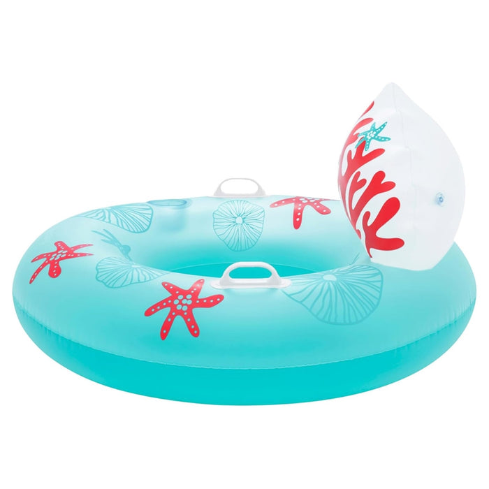 Trade Shop - Poltrona Salvagente Gonfiabile Con Maniglie Portabicchiere Schienale Design Corallo 43730 -