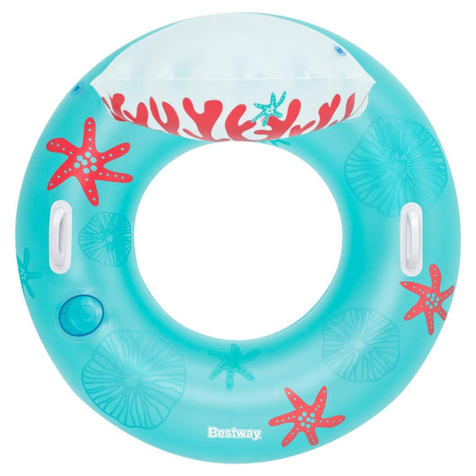 Trade Shop - Poltrona Salvagente Gonfiabile Con Maniglie Portabicchiere Schienale Design Corallo 43730 -