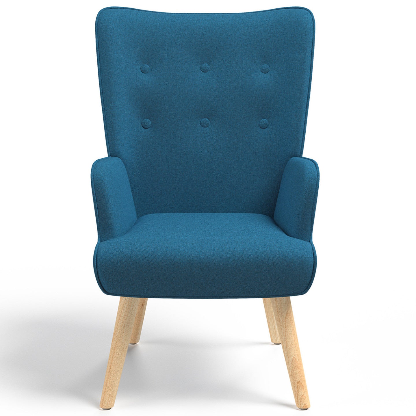 IDMarket - Poltrona scandinava IVAR in tessuto blu anatra