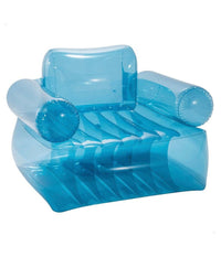 Poltrona Trasparente Blu Gonfiabile Con Schienale 109x109x79cm Uso Interno 66503         