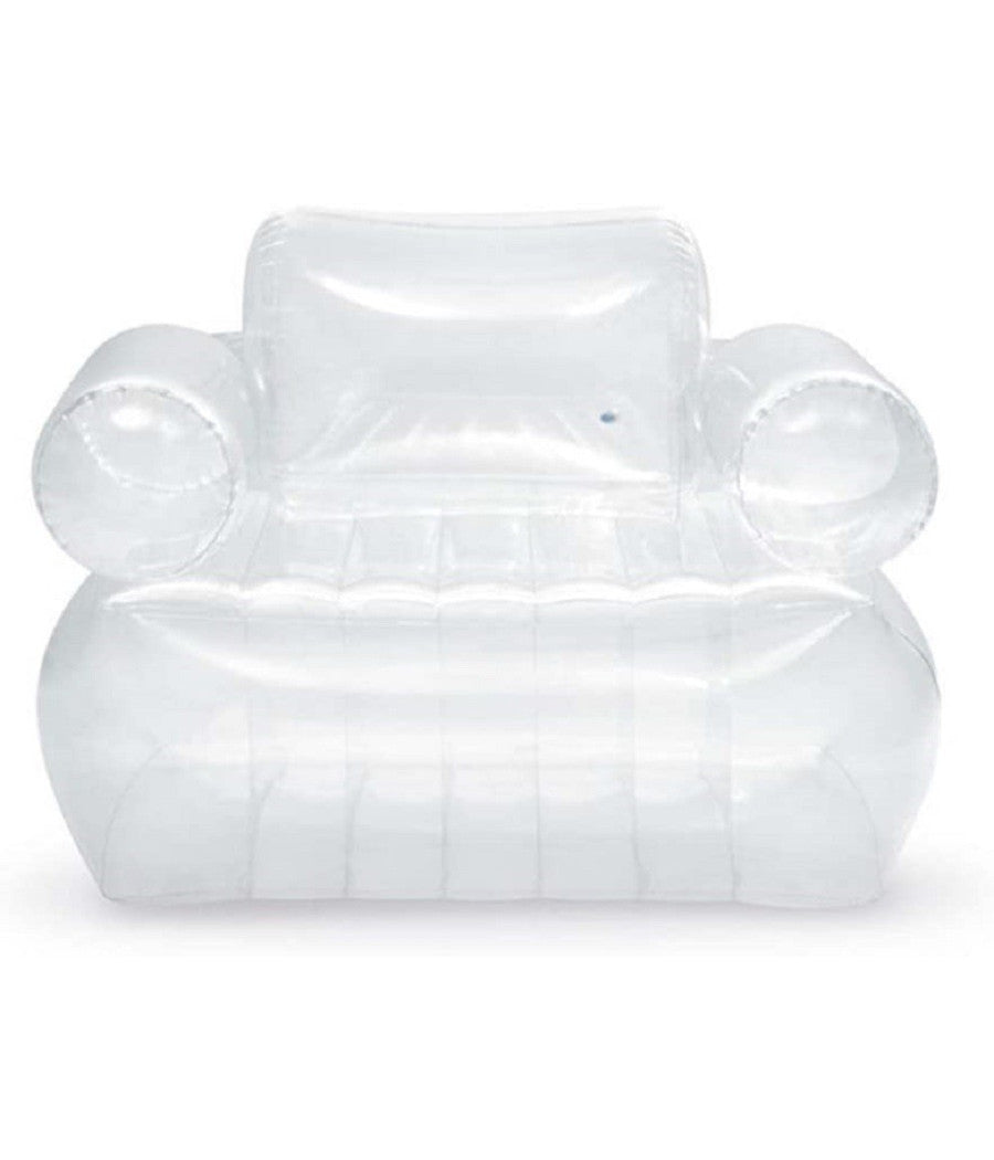 Poltrona Trasparente Pvc Gonfiabile Con Schienale 109x79x107cm Relax Casa 66502         