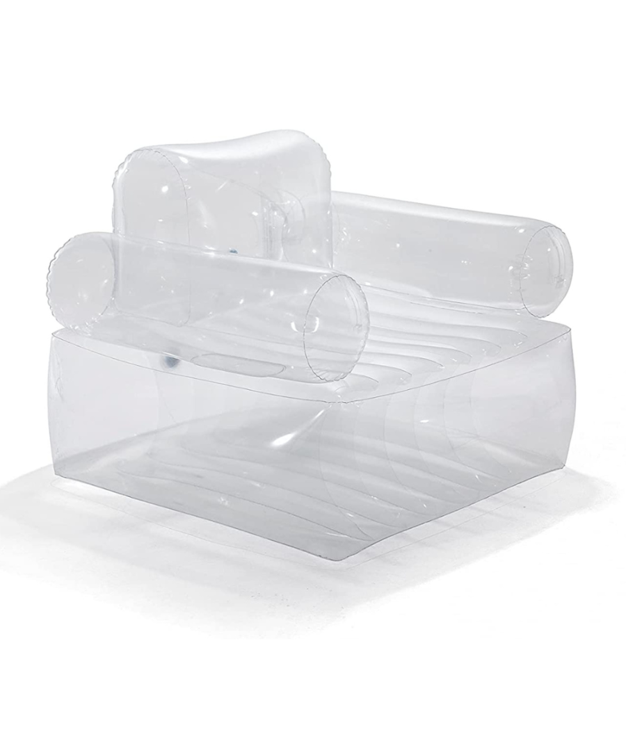 Poltrona Trasparente Pvc Gonfiabile Con Schienale 109x79x107cm Relax Casa 66502         