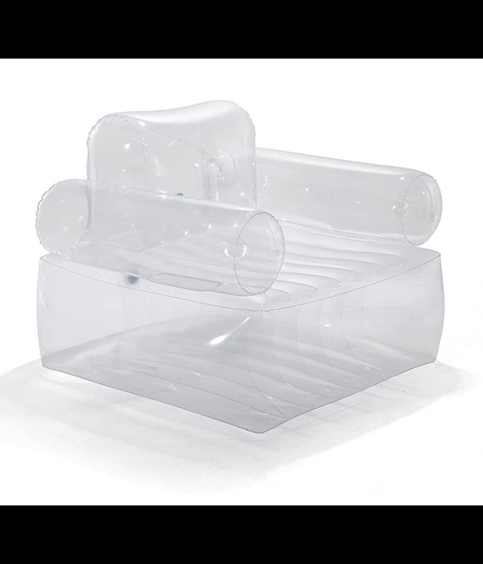 Poltrona Trasparente Pvc Gonfiabile Con Schienale 109x79x107cm Relax Casa 66502         