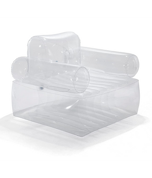 Poltrona Trasparente Pvc Gonfiabile Con Schienale 109x79x107cm Relax Casa 66502         