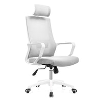 Poltrona ufficio Ica colore bianco poggiatesta regolabile e schienale traforato