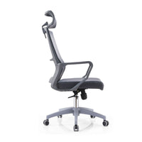 Poltrona ufficio Ica colore grigio poggiatesta regolabile e schienale traforato