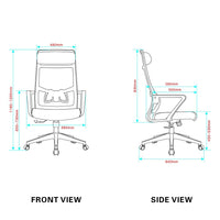 Poltrona ufficio Pasco colore nero schienale alto traforato