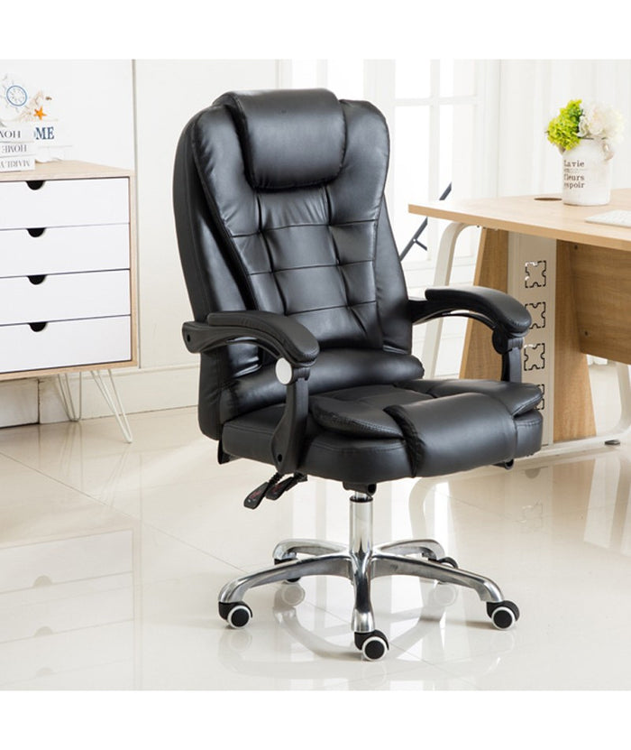 Poltrona/Sedia Ufficio Ergonomica Presidenziale Reclinabile e Direzionabile con Braccioli Imbottiti e Altezza Regolabile,con rotelle – Nera HLD-809