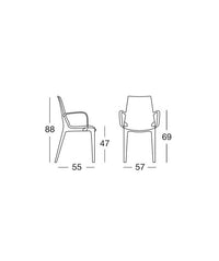 Poltrona Vanity Set da 2 in policarbonato Made in Italy SCAB DESIGN - trasparente fume' 183