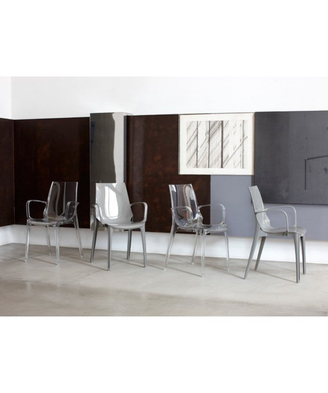 Poltrona Vanity Set da 2 in policarbonato Made in Italy SCAB DESIGN - trasparente fume' 183