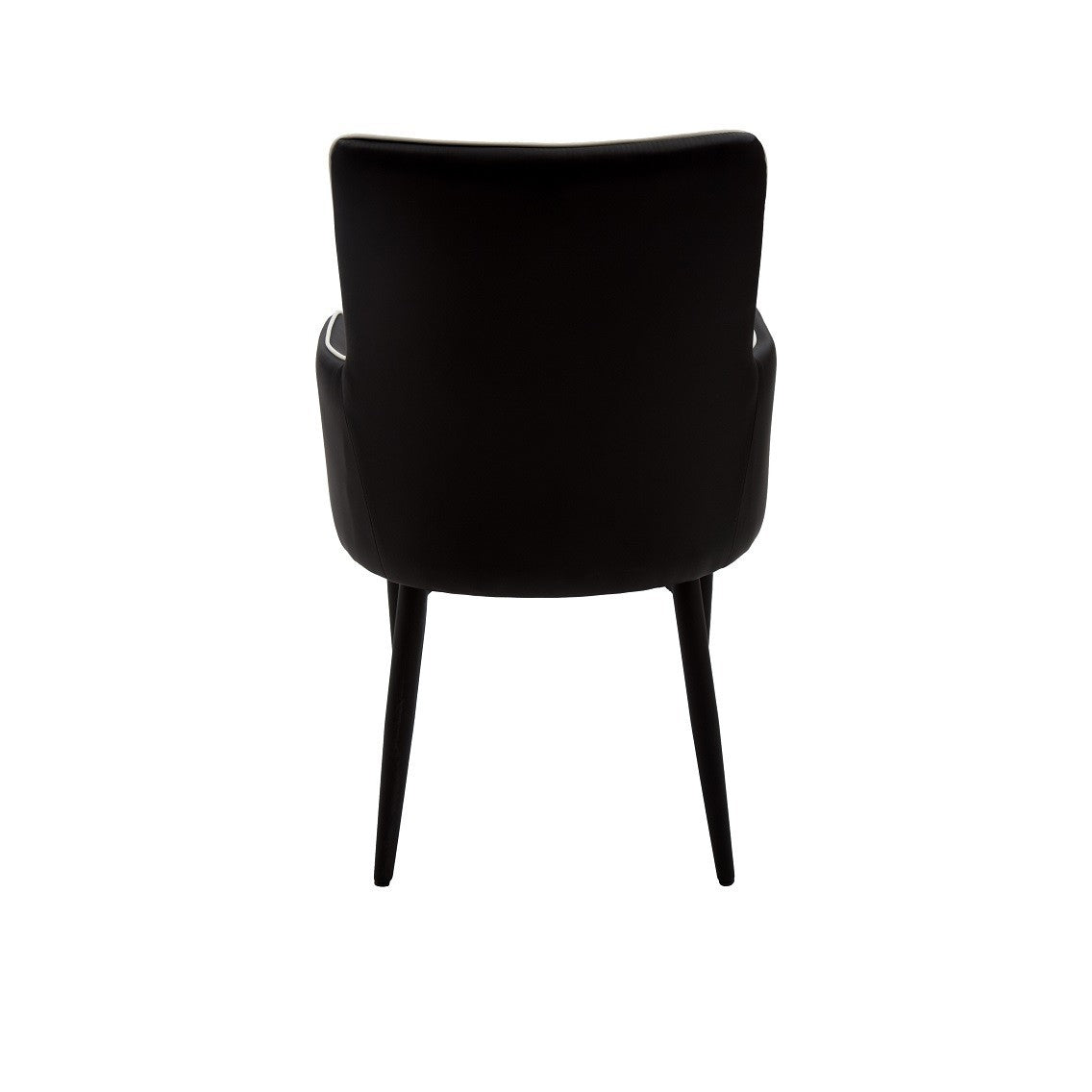 Set 2 poltrone in tessuto nero con bordo bianco misure l.55 h.89 p.54 hs.49