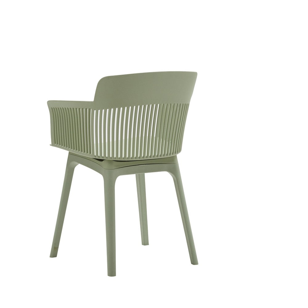 Set 2 poltrone  con braccioli in polipropilene verde - Mobili 2G