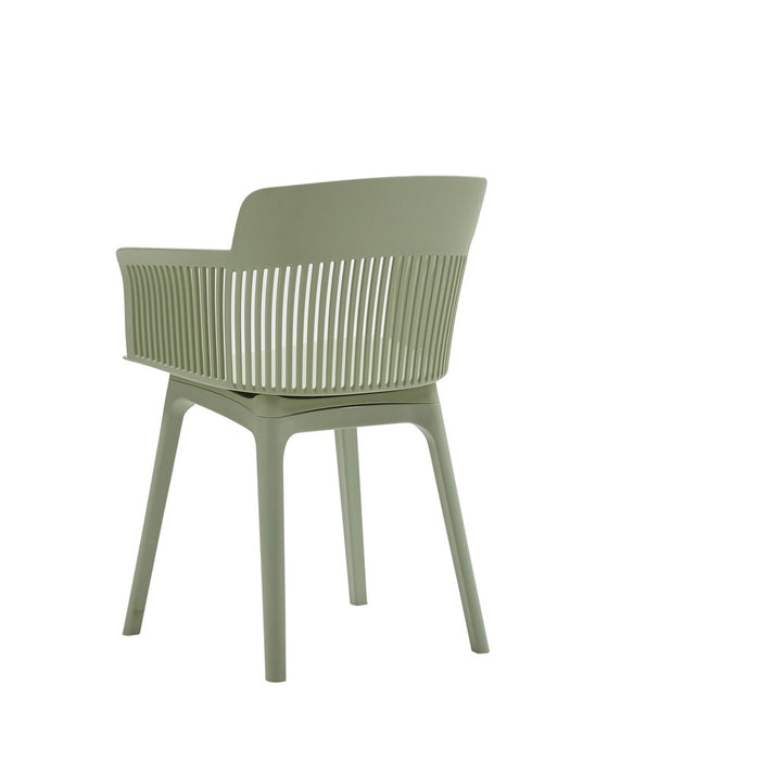 Set 2 poltrone  con braccioli in polipropilene verde - Mobili 2G