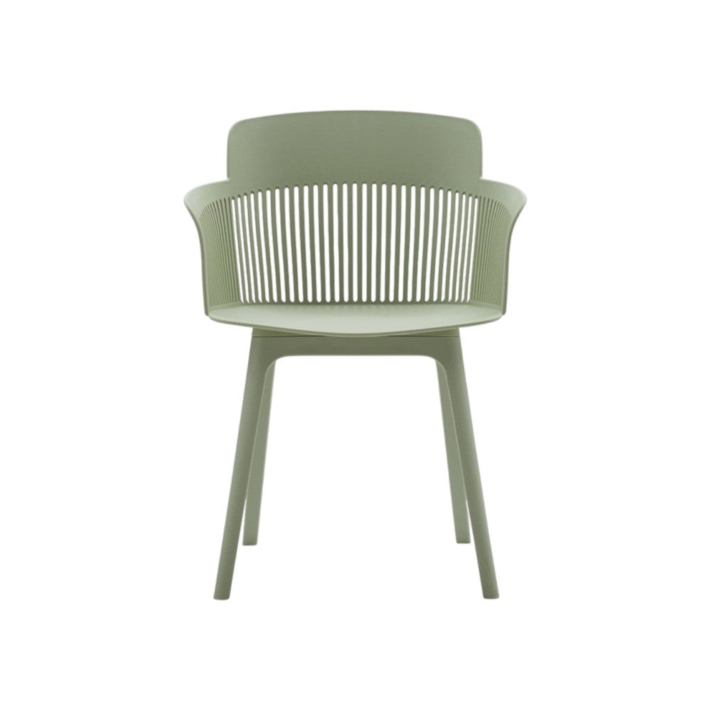 Set 2 poltrone  con braccioli in polipropilene verde - Mobili 2G