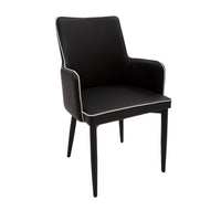 Set 2 poltrone in tessuto nero con bordo bianco misure l.55 h.89 p.54 hs.49