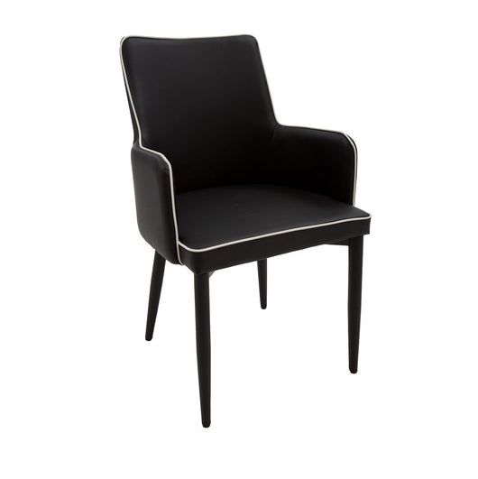 Set 2 poltrone in tessuto nero con bordo bianco misure l.55 h.89 p.54 hs.49