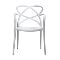 Set 04 sedie bianche con braccioli in polipropilene misura l55,5x56,5 h.82
