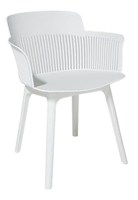 Set 2 poltrone  con braccioli in polipropilene bianco