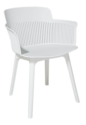 Set 2 poltrone  con braccioli in polipropilene bianco