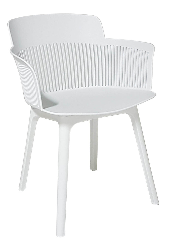 Set 2 poltrone  con braccioli in polipropilene bianco