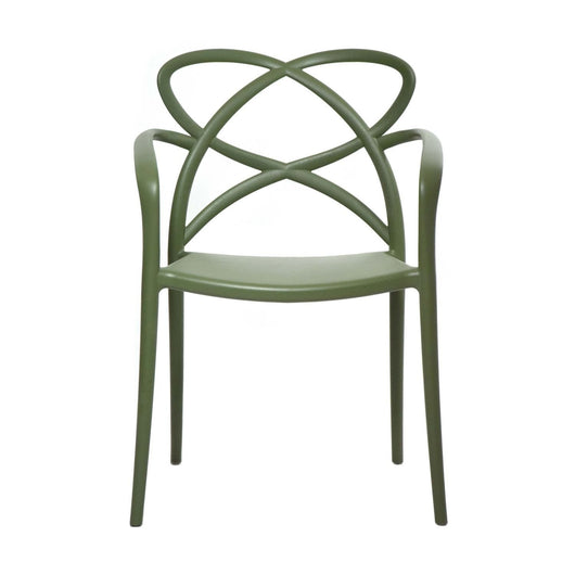 Set 04 sedie verdi avocado con braccioli in polipropilene misura l55,5x56,5 h.82