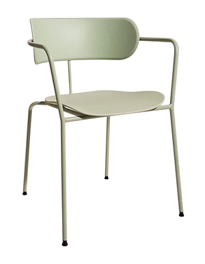 Set 4 poltrone in metallo verde con fondino e schienale polipropilene verde