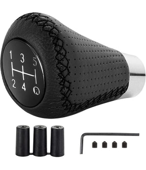 Pomello Leva Cambio Pelle Universale Per Auto 5 Marce Adattatori 8mm 10mm 12mm         