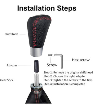 Pomello Leva Del Cambio Manuale Per Auto 3 Adattatori Universali Da 8 Mm A 10 Mm         