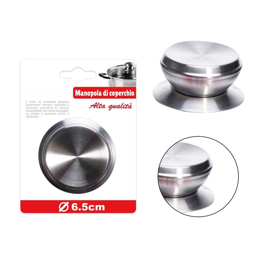 Trade Shop - Pomello Manopola Di Ricambio Per Coperchio Isolamento Termico ø6.5 Cm Argento 607415 -